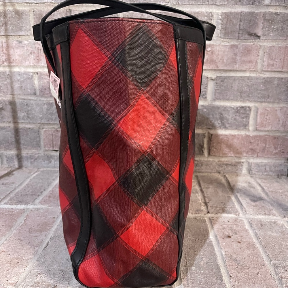Victoria's Secret Red and Black Plaid Tote - Picture 6 of 9